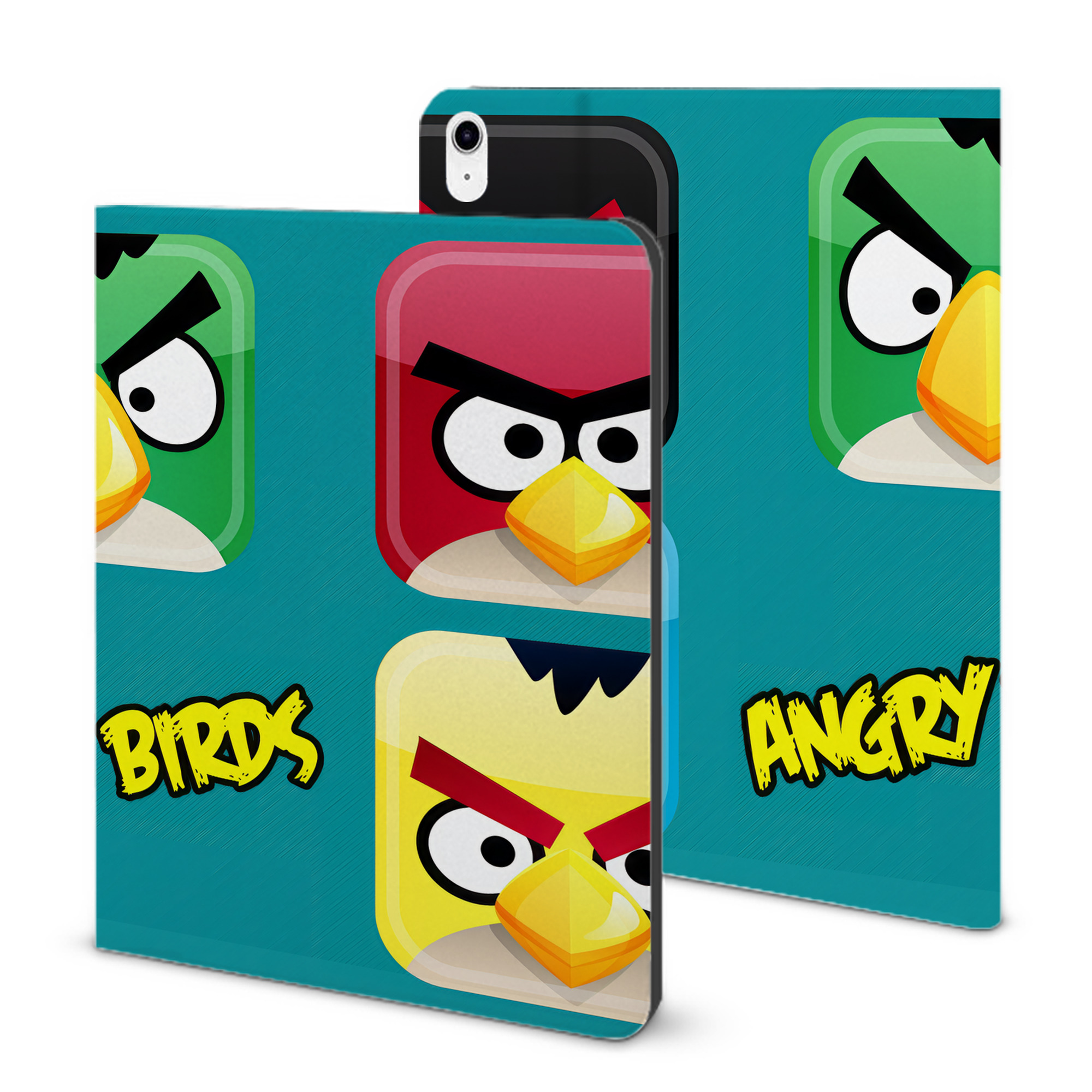（画像用） Angry Birds アングリーバード IPad ケース ブック型 PUレザー TPU 耐衝撃 軽量 薄型 ペン収納なし 全面保護 IPad 各モデル対応
